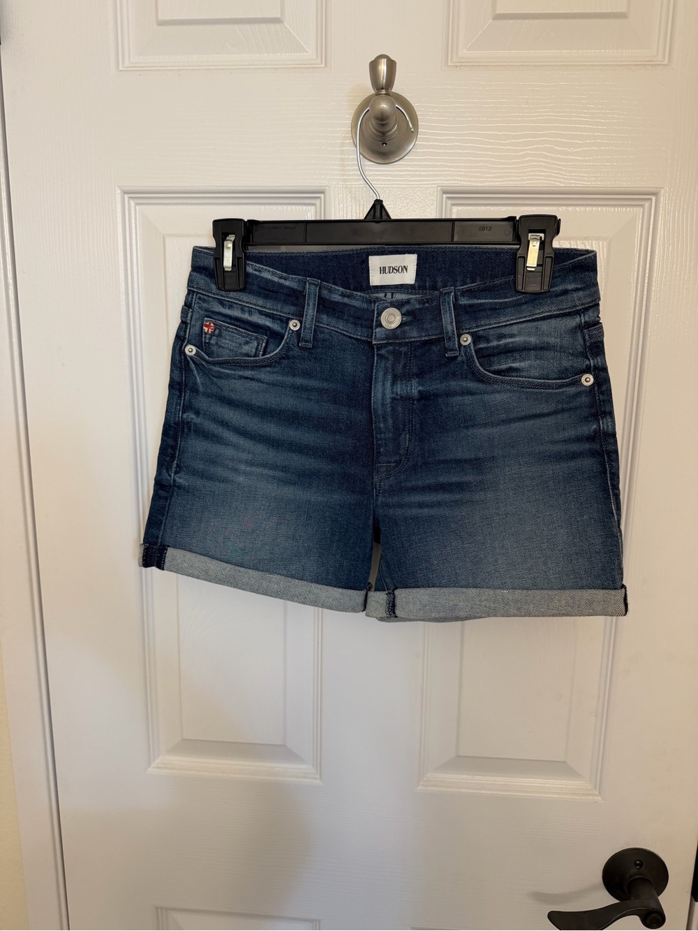 Hudson Jeans Dark Blue Rolled Hem Denim Shorts